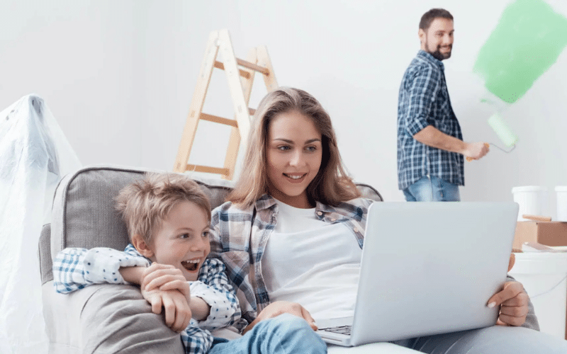 Homeowner reviewing mortgage options before remortgaging